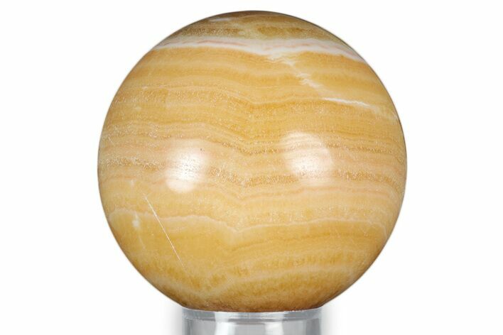 Polished, Orange Calcite Sphere - Mexico #343881
